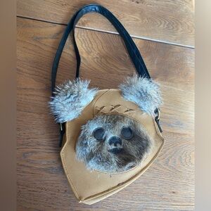 Loungefly x Disney Star Wars Faux Fur Crossbody Ewok Bag - Tan and Black